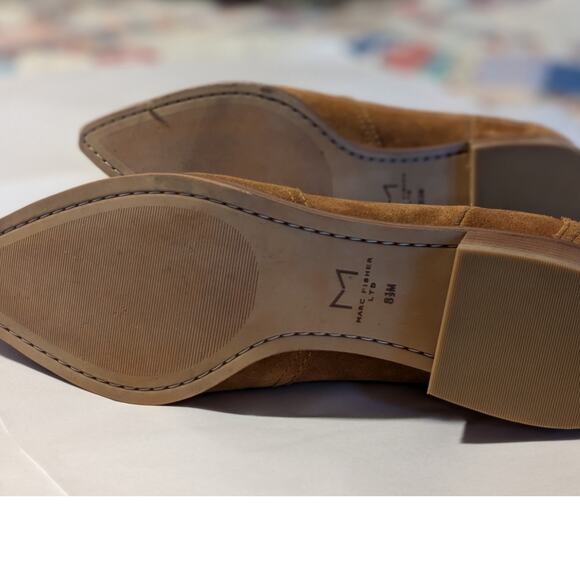 Marc Fisher LTD Light Brown Suede Western Style Pointed Toe Ankle Boot Size 8.5 - Picture 7 of 10